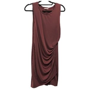MOD REF Elegant Burgundy Draped Dress, Small